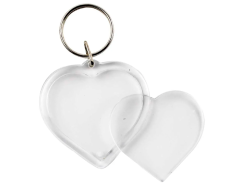 Hjerte akrylnøglering - 40x40mm - Model C