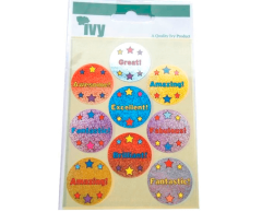 Reward stickers, holografiske, 18 stk.