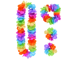 Farvede Hula lei pride kranse set - 4 styk  