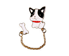 Hund med kødben pin, 18x25mm - Hundeelsker pin