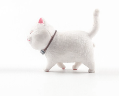 Hvid kat køleskabsmagnet - 45x40mm