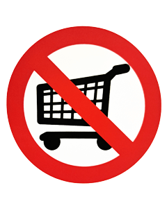 Indkøbsvogne forbudt klistermærke 80x80mm