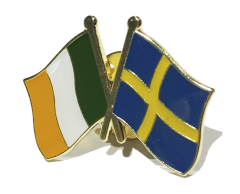 Irland - Sverige venskabsflag emaljepin