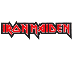 Stort Iron Maiden stofmærke med strygelim 250x67mm