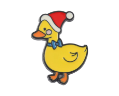 Juleand med nissehue pin 26x20mm