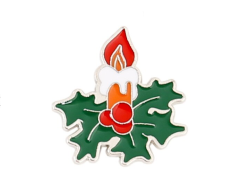 Julelys pin med gran 25x24mm