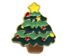 Juletræ med stjerne pin 25x22mm