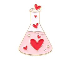 Kemi kolbe med hjerte pin
