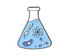 Kolbe med blåt vand kemi pin