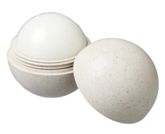 Læbepomade med logo i æg