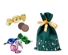 Lille julepose med chokolade kugler 400g - 20x30cm