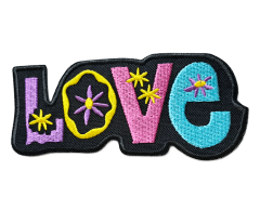 Love hippie strygemærke sort