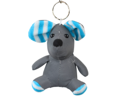 Lyseblå/hvidstribet mus refleksdyr uden logo