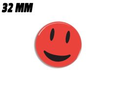 Rød meget glad smiley magnet 32mm 