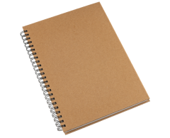 Miljø notesbog med hårdt omslag og spiralryg, A6