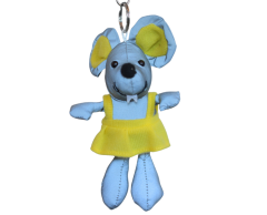 Mus refleksdyr (i gul og med kjole på), uden logo