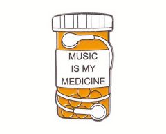 Music is my medicine - pillebøtte pin
