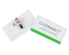 Navneskilt 54x90mm med kombi clip og blank indlæg