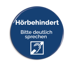 Nedsat hørelse tal tydeligt badge (TYSK)