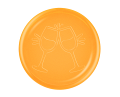 Drinks poletter med vinglas neon orange 29mm - Pose med 500 stk. 