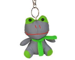 Neon grøn frø refleksdyr med halstørklæde, uden logo