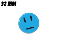 Blå neutral smiley magnet 32mm 