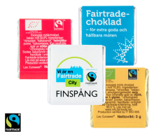 Økologiske Fairtrade chokolade kvadrater 5g.
