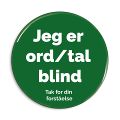 Jeg er ord / tal blind - Grøn ren udgave