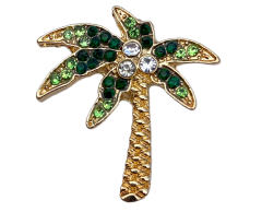 Palme pin med diamanter og bling 25x25mm