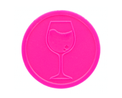 Pink poletter med vinglas 29mm - Pose med 500 stk. 