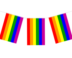 Pride flagsnor - 7 meter lang snor med pride flag