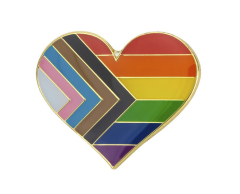 Progress Pride flag hjerte pin
