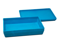 Blå træ æske med låg af RE-Wood® 25 x 18 x 6 cm