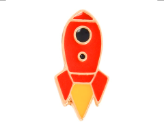 Lille rumraket pin til tøjet 20x10mm