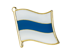 Russisk hvid, blå og hvid flag pin 19x16mm
