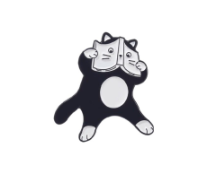 Pin med sød, fjollet kat 28x26mm