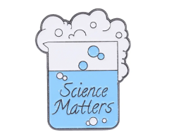 Science matters - blå kolbe pin