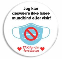 Jeg kan desværre ikke bære mundbind eller visir