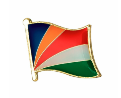 Seychellernes flag emalje pin 19x16mm