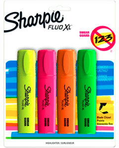 Sharpie Fluo XL Highlighters, 4 stk. pakke