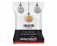 Små slikposer med logo - Mange typer slik