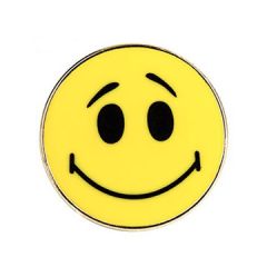Smiley emalje pin gul