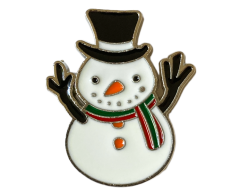 Snemand jule pin til tøjet 27x23mm