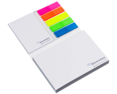Soft cover kombi sæt sidemarkering + sticky noter 106x76mm