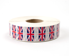 Britiske klistermærke flag på rulle - 4000 stk.