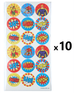 Superhelte klistermærker 10 ark