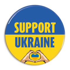 Support Ukraine stor skrift badge