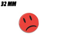 Rød sur smiley magnet 32mm 