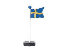 Svensk bordflag i træ - 25 cm højt