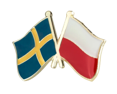 Sverige - Polen flag venskabs pin